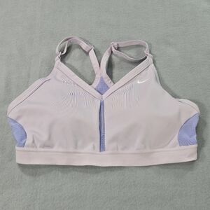 Nike Women's Dri-Fit Lavender Sports Bra With Mesh Sides Size Large